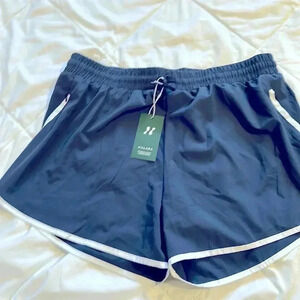 Halara blue/ white athletic shorts pockets size 3x NWT